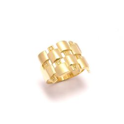 Anel Quadradinho com Brilhante em Ouro 18 Kilates - 21289